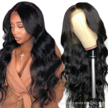 Cheap price body wave transparent glueless lace wig, 13*6 virgin cuticle aligned transparent lace wig